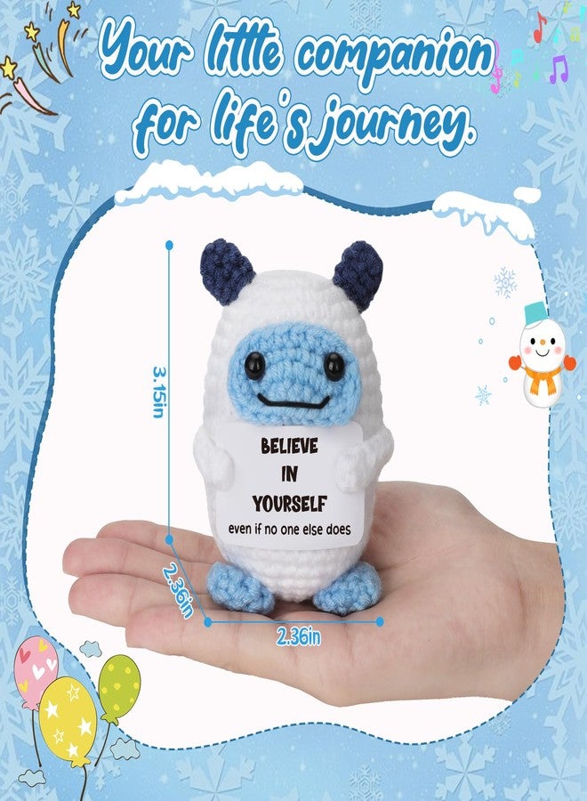 Frabaca Christmas Stocking Stuffer Encouragement Gift for Students Friends Women Men, Handmade Crochet Bigfeet Plush with Believe in Yourself Card, Motivational Keepsake for Birthday Recovery Support - Image 5